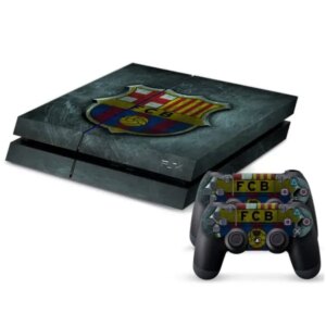 PS4 skin til konsol og to controllere. FC Barcelona. Metal. -