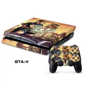 PS4 skin til konsol og to controllere. GTA 5. -