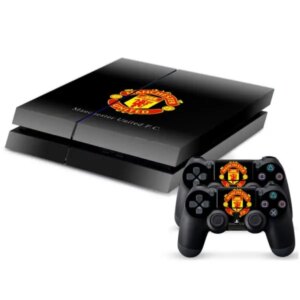 PS4 skin til konsol og to controllere. Manchester United. Sort. -