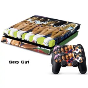 PS4 skin til konsol og to controllere. Sexy Football Girls. -