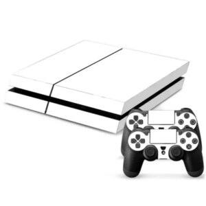 PS4 skin til konsol og to controllere. Hvid. -