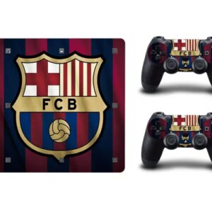 PS4 Slim skin til konsol og to controllere. Barcelona - stribet. -