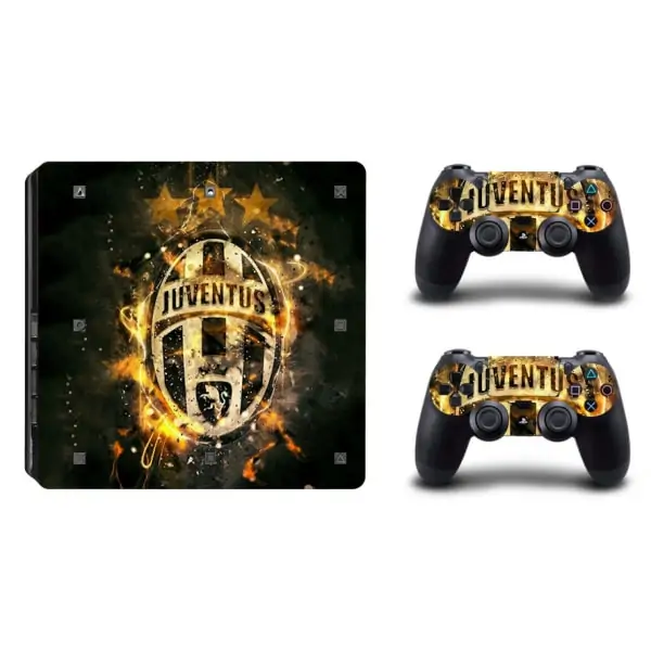 ps4slim-skin-juventus-flammer PS4 Slim skin til konsol & controllere. Juventus logo i flammer. -