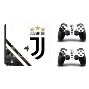 PS4 Slim skin til konsol & controllere. Juventus logo. Sort/hvid -
