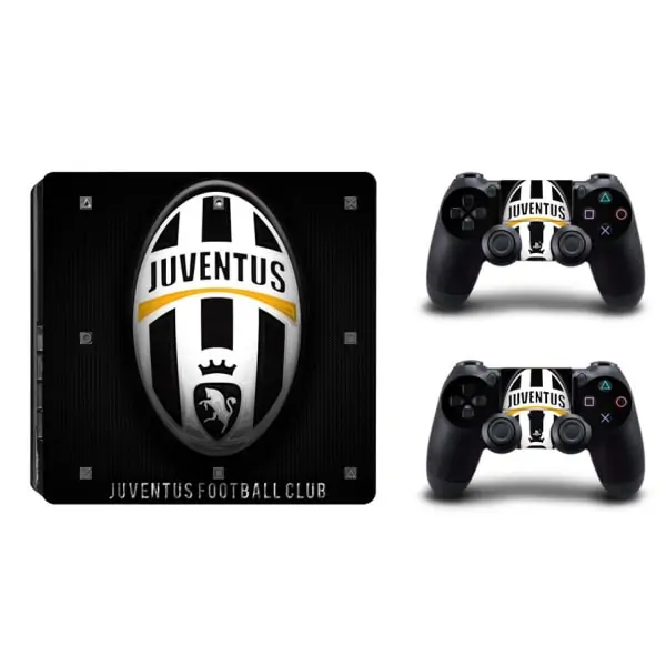 ps4slim-skin-juventus-logo PS4 Slim skin til konsol & controllere. Juventus logo. Ovalt. -