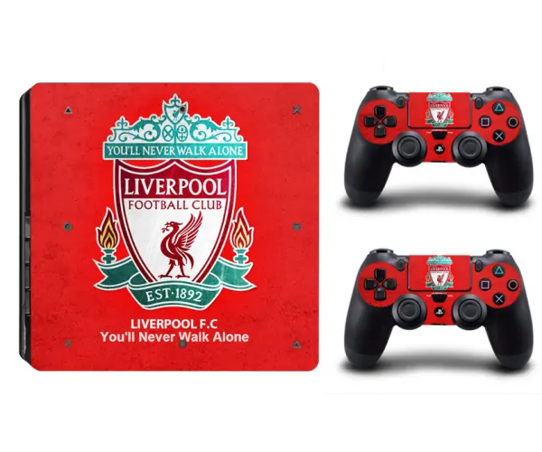 ps4slim-skin-liverpool PS4 Slim skin til konsol og to controllere. Liverpool FC. -