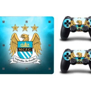 PS4 Slim skin til konsol og to controllere. Manchester City. -