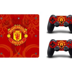 PS4 Slim skin til konsol og to controllere. Manchester United. -
