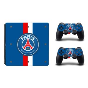 PS4 Slim skin til konsol og to controllere. Paris Saint-Germain. -