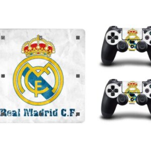 PS4 Slim skin til konsol og to controllere. Real Madrid. -