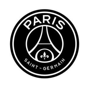 Paris Saint Germain wallsticker. Sort/hvidt PSG logo. 57x57cm -