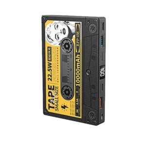 Remax retro kassettebånds Powerbank. 10000mAh. USB-C+2xUSB-A. -