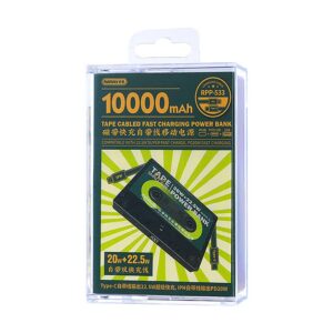 Remax RPP-533 retro kassettebånds Powerbank med USB-C samt lightning kabel. 10000mAh. -