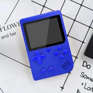 Retro håndholdt spillekonsol med 400 klassiske spil. Mørkeblå. -