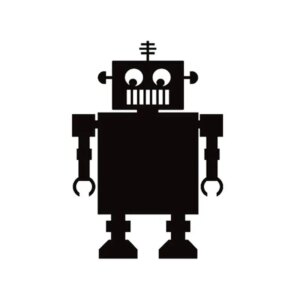 Sød og sjov robot tavle wallsticker. Wallsticker til kridt. 69x49cm -