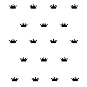 Royal wallsticker med kongekroner / prinsessekroner. 18 stk. Sort -