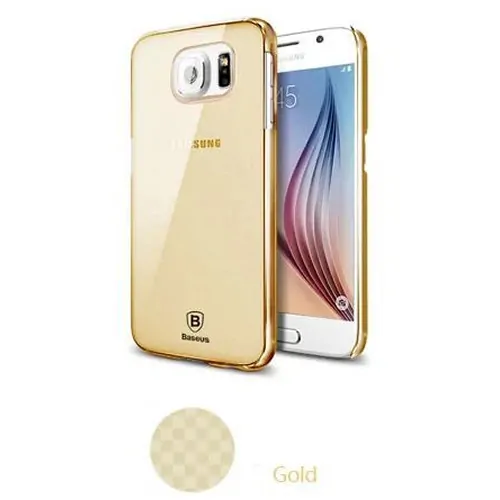 s6-baseus-sky-gold Baseus Slim SKY cover i hård plast til Samsung Galaxy S6. Gold. -
