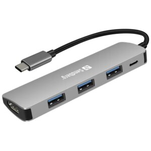 Sandberg USB-C Dock. HDMI 3xUSB PD. 100W Dockingstation. -