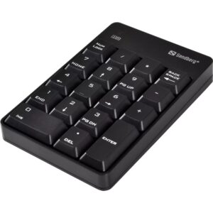 Sandberg Wireless Numeric Keypad 2. Trådløst Numerisk Tastatur. Sort -