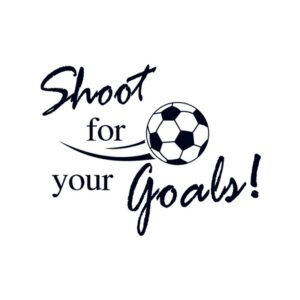 Fodbold wallsticker. Flyvende Fodbold - Shoot For Your Goals. 60x80cm. -
