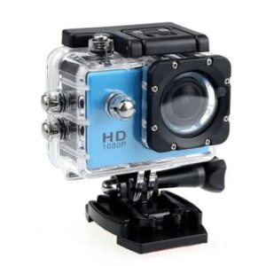 Vandtæt Sports Aktivitets Kamera. Med tilbehør. 1080/780p. Blå. -