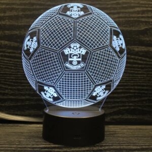 Southampton 3D lampe. Fodbold. Farveskift mellem 7 farver. -