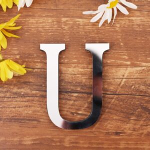 Spejl Bogstav Wallsticker. Unikke Dekorationer til Dit Hjem. Bogstav: U -