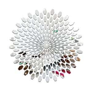 3D Spejl Wallsticker Solform  -  Akryl Vægdekoration i Moderne Design (225 stk, Silver) -