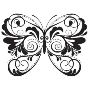 Flot wallsticker med en stor og smuk sommerfugl. 59x43cm -