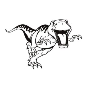 Dinosaurus wallsticker. T-Rex kommer! 57x63cm. -