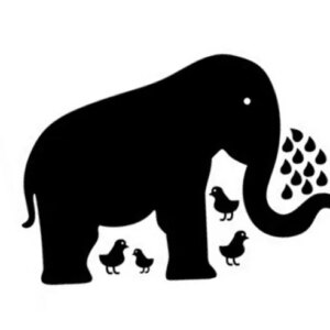 Stor elefant tavle. Wallsticker til kridt. 90x60cm -
