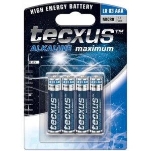 Tecxus Alkaline type AAA Standardbatterier. 4 stk. -