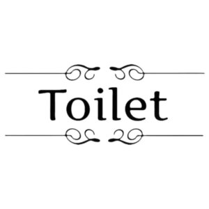 Elegant retro Toilet skilt. 28x12cm. Stor skrift. -