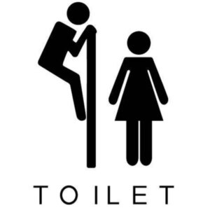 Toilet skilt. Smugkiggeren. Sjov toilet wallsticker. 11x16cm. -