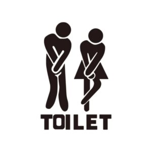 Toilet skilt #1. Sjov toilet wallsticker. 20x30cm. -