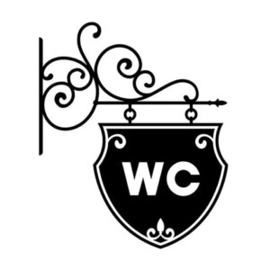 Flot elegant "Kro" Toilet skilt. 20x25cm. -