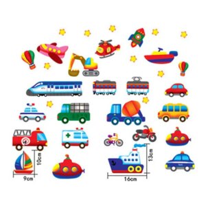 Flot wallsticker med alverdens transportmidler. Nr 2. -