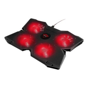 Trust GXT 278 PC Laptop Cooler med sejt LED lys. 4 blæsere og højdejustering. Rød. -