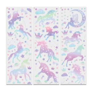 Flot enhjørning wallsticker. 11 farverige enhjørninger - og meget andet. -