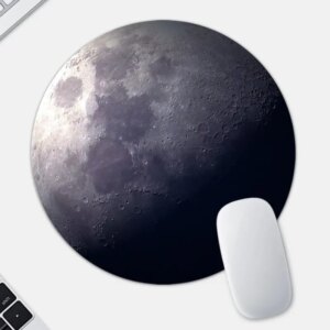 Univers musemåtte. Flot rund musemåtte på 30cm. MJ-1068. Månen. -