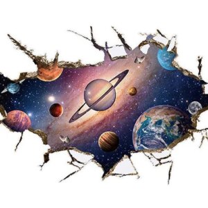 Universet wallsticker. Hul i væggen. 90x60cm. -