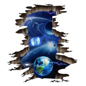 Universet floorsticker/wallsticker. Flot udsigt til Jorden mm. -