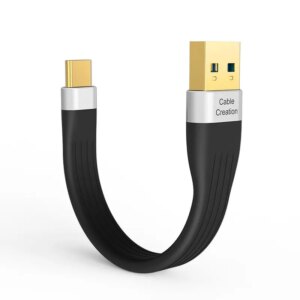 Fleksibelt USB-C 3.1 til USB-A 3.0 kabel i FPC-design. 12 cm. -
