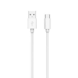 USB-A til USB-C kabel. Super kabel til opladning og data. 1 m. Hvid. -