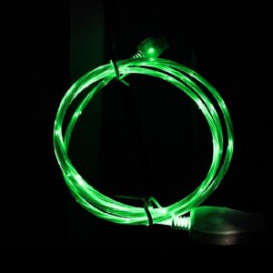 USB-A til USB-C Kabel med LED Lys. 1m. Grøn -