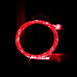 USB-A til USB-C Kabel med LED Lys. 1m. Rød -