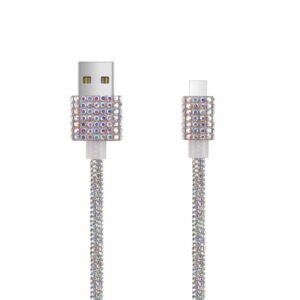 USB-A til USB-C Opladerkabel 40W  -  Diamantdesign Rainbow Shine  -  Hurtig Opladning 1M -