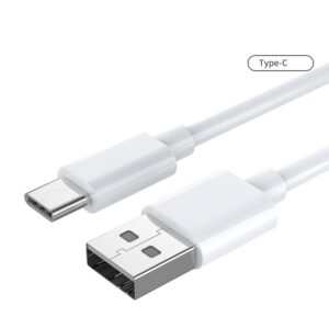 USB-A til USB-C Datakabel. Hvid. 25 cm -