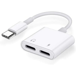 USB-C splitter. Dual opladning og earphone adapter. USB-C til USB-C splitter. Hvid. -