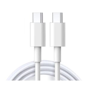 USB-C til USB-C Kabel 60W  -  Hurtigopladning, Hvid, 1.5 m -
